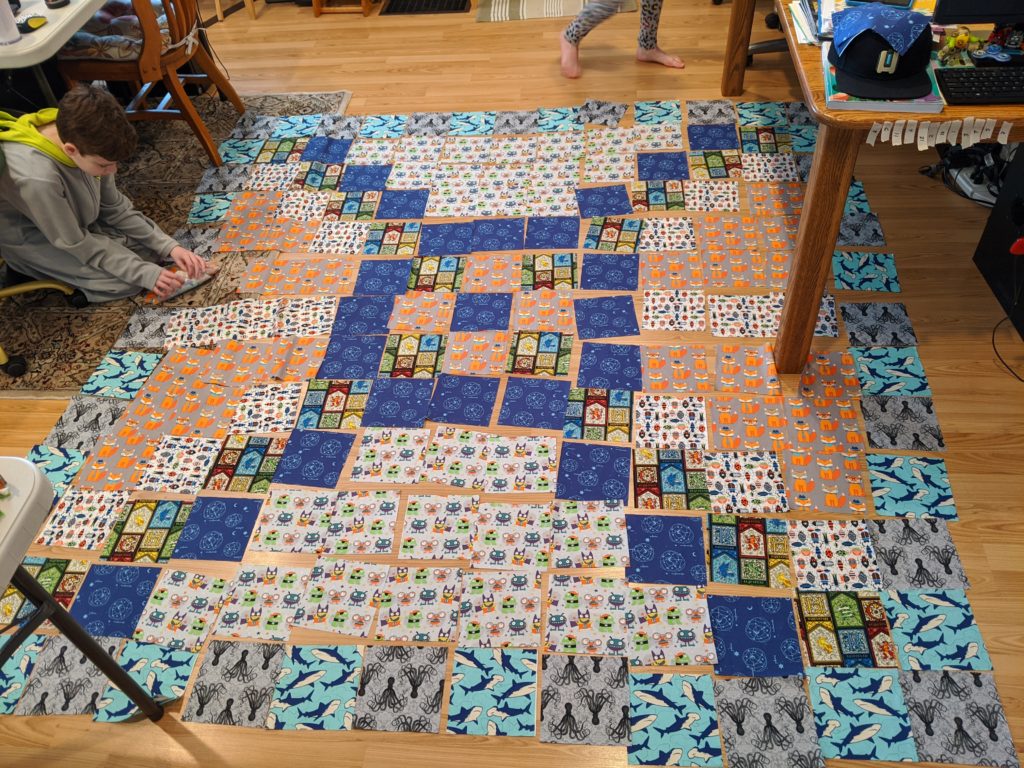 almost done laying out the squares